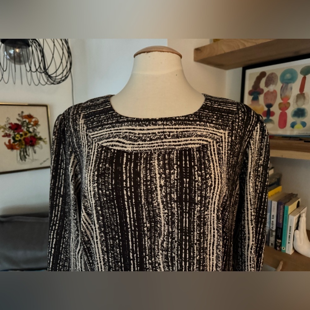 Vintage/handmade Black and White Striped Dress - Picture 2 of 6